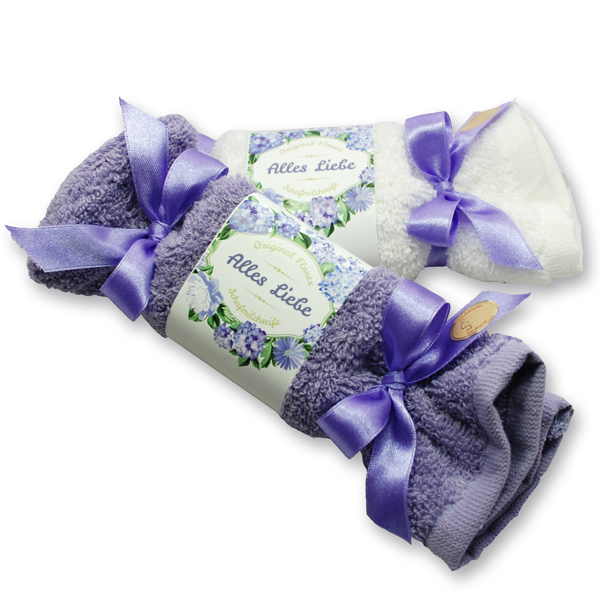 Sheep milk soap 100g in a washcloth "Alles Liebe", Lavender 