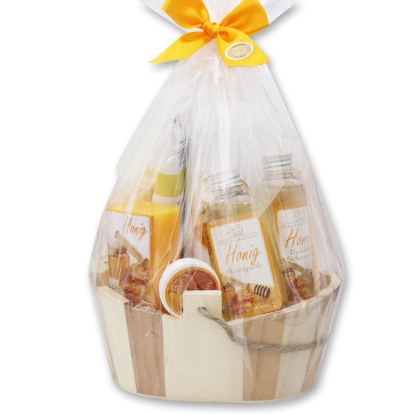 Holzkorbset 8-teilig, Honig 