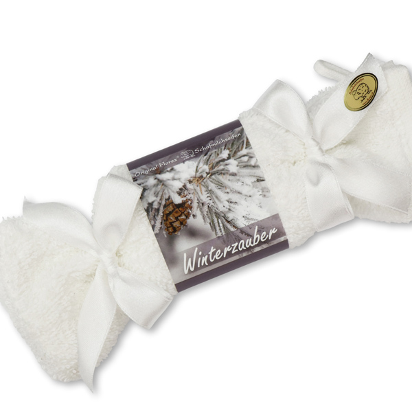 Schafmilchseife eckig 100g im Waschlappenzuckerl "Winterzauber", Classic 