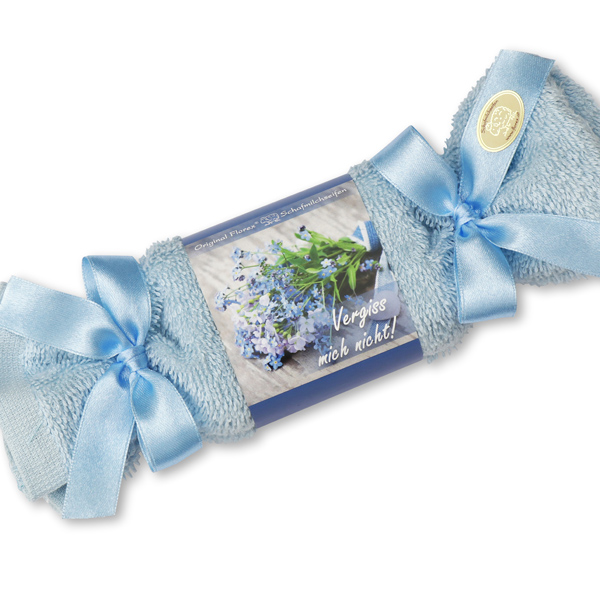 Sheep milk soap 100g in a washcloth "Vergiss mich nicht", Forget Me Not 