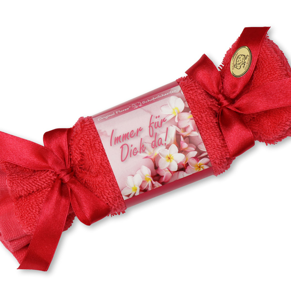 Sheep milk soap 100g in a washcloth "Immer für Dich da!", Lotus 