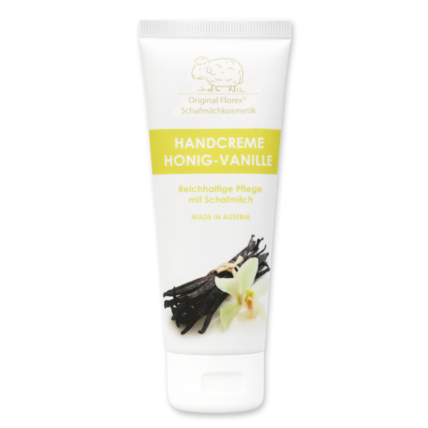 Handcreme mit biologischer Schafmilch 75ml, Honig-Vanille 