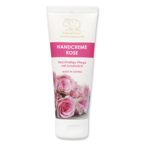 Handcreme mit biologischer Schafmilch 75ml, Rose 