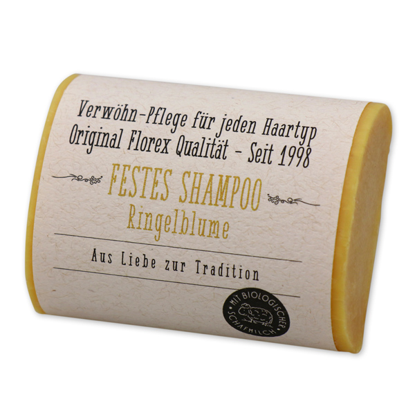 Solid shampoo 100g wrapped with a paper, Marigold 