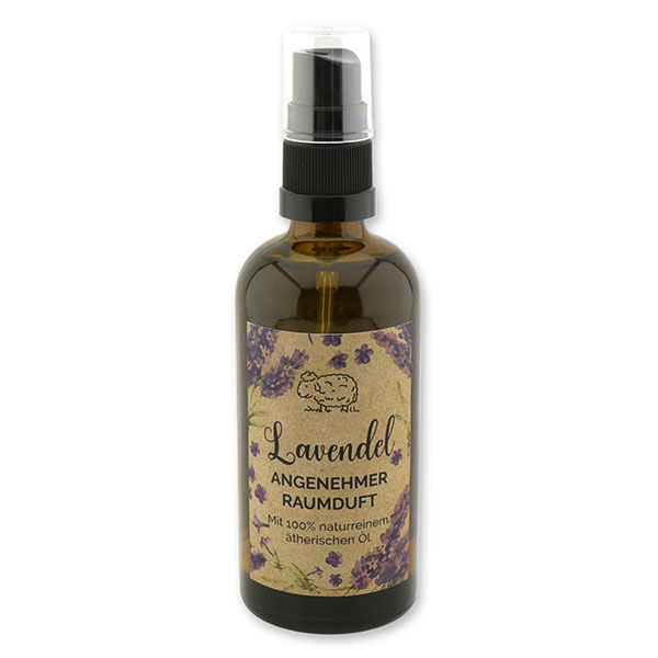 Room scent 100ml in a spray dispenser, with 100% essential oil "feel-good time", Lavender 