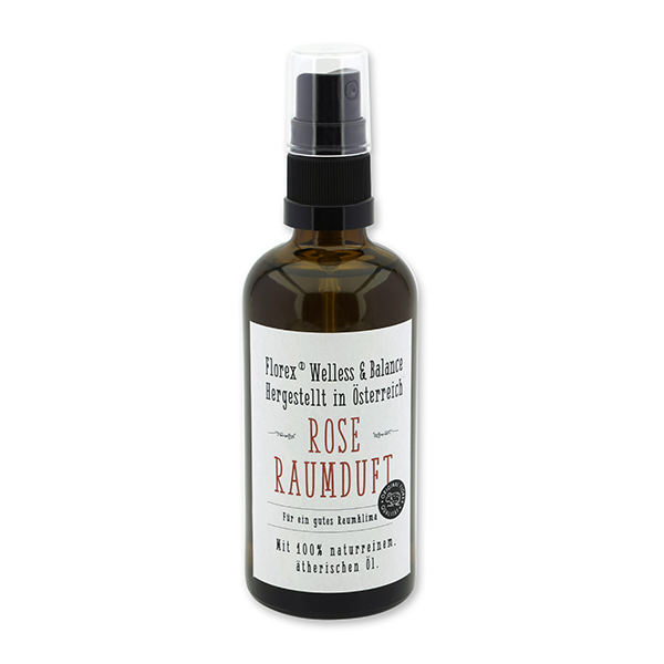 Raumduft-Spray 100ml, mit 100% ätherischem Öl "Aus Liebe zur Tradition", Rose 