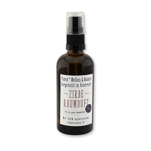Room scent 100ml in a spray dispenser, with 100% essential oil "Love for tradition", Swiss pine 