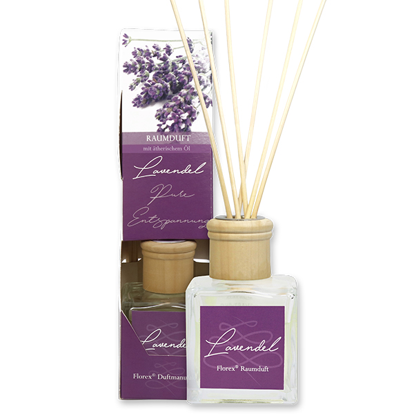 Room scent 100ml with essential oil, with sticks, Lavender 