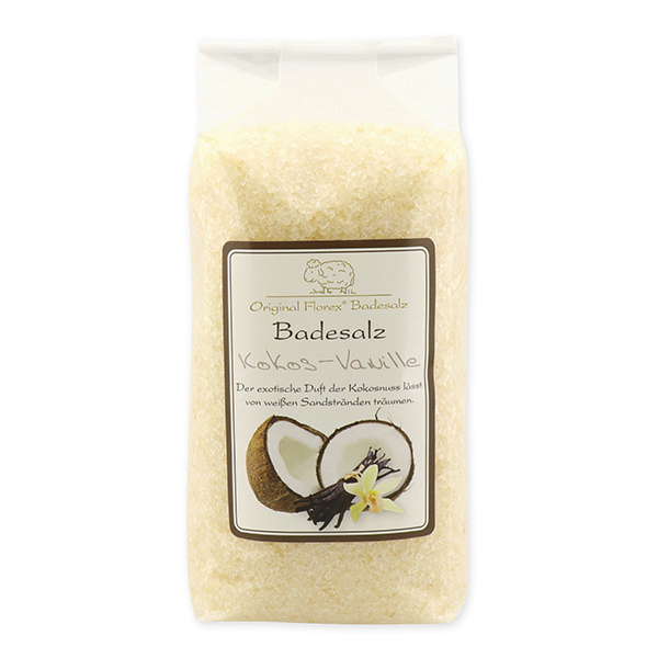 Badesalz 1kg in Cello, Kokos-Vanille 