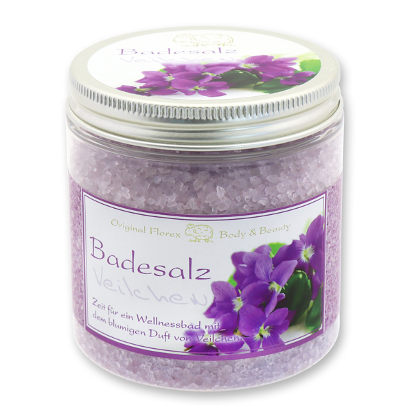 Badesalz 300g in der Dose modern, Veilchen 