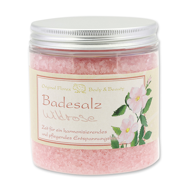 Badesalz 300g in der Dose klassisch, Wildrose 
