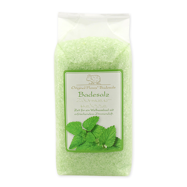 Badesalz 1kg in Cello, Zitronenmelisse 