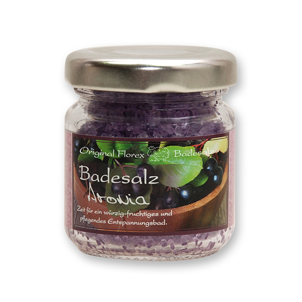 Bath salt 60g in a glass jar, Chokeberry 