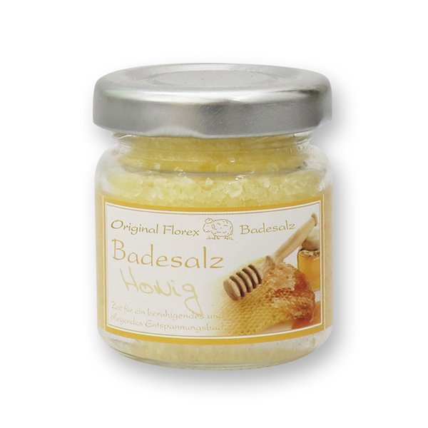 Bath salt 60g in a glass jar, Honey 