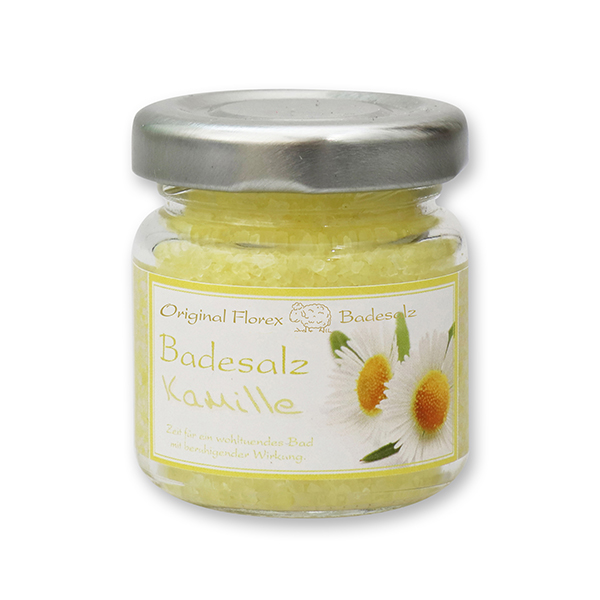 Bath salt 60g in a glass jar, Chamomile 