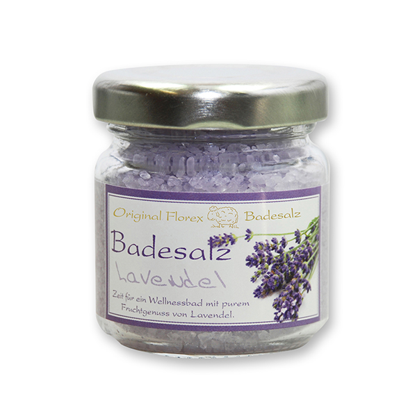 Bath salt 60g in a glass jar, Lavender 