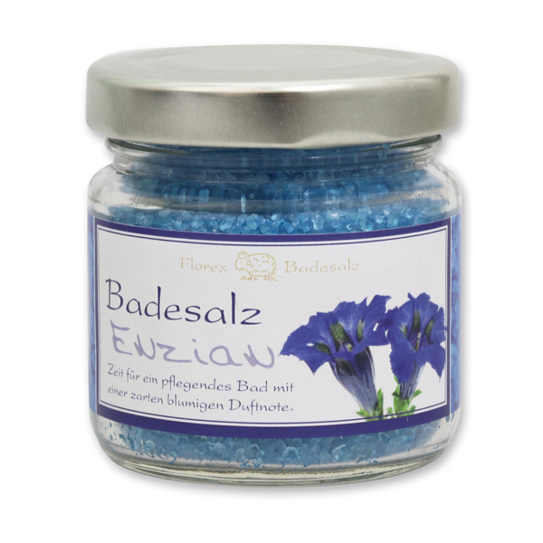 Bath salt 120g in a glass jar, Gentian 