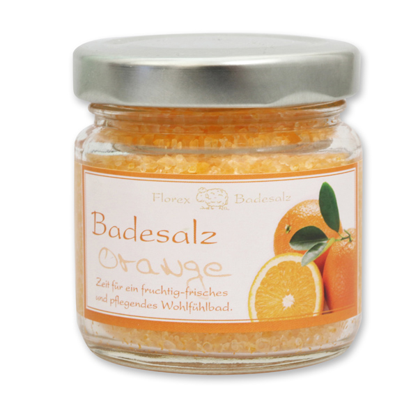 Bath salt 120g in a glass jar, Orange 