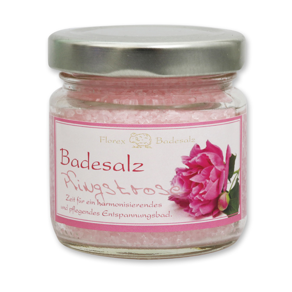 Bath salt 120g in a glass jar, Peony 