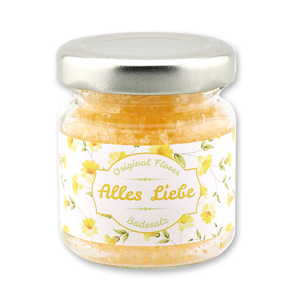 Badesalz 60g im Glas "Alles Liebe", Orange 