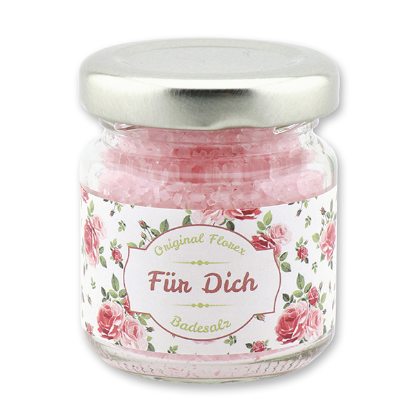 Badesalz 60g im Glas "Für Dich", Rose Diana 