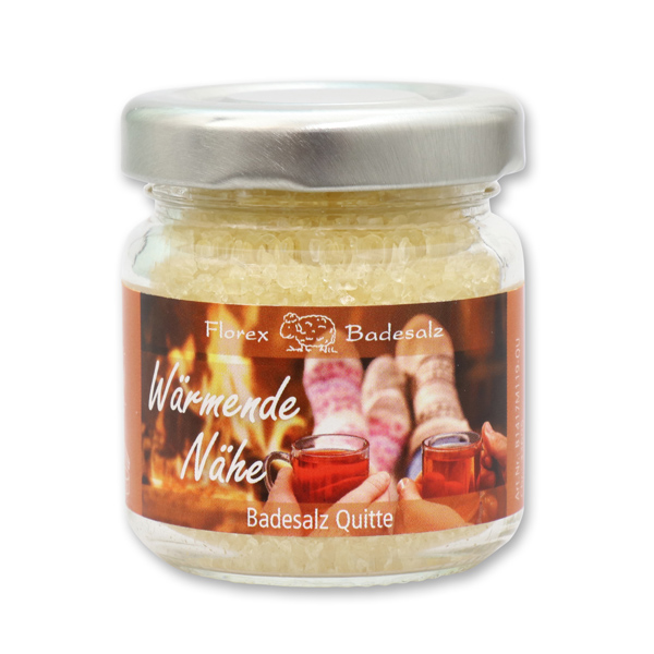 Bath salt 60g in a glass jar "Wärmende Nähe", Quince 