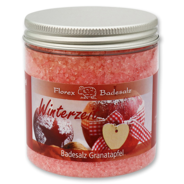 Badesalz 300g in der Dose "Winterzeit", Granatapfel 