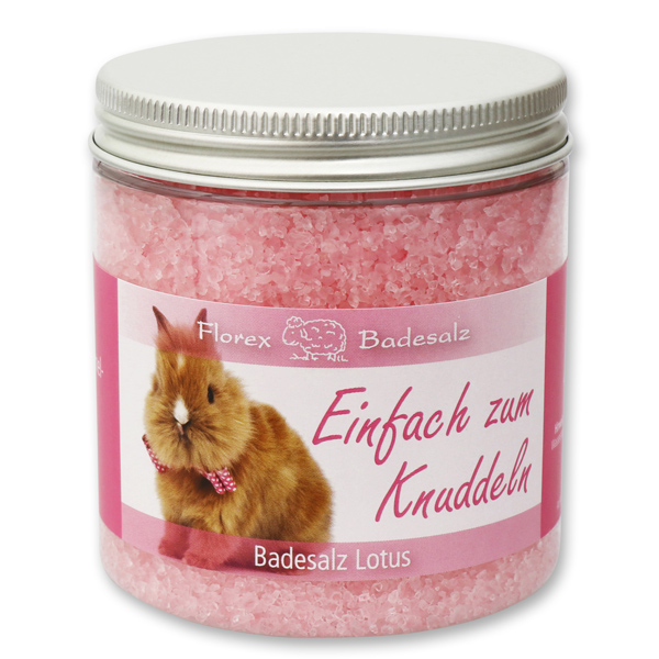Bath salt 300g in a container "Einfach zum Knuddeln", Lotus 