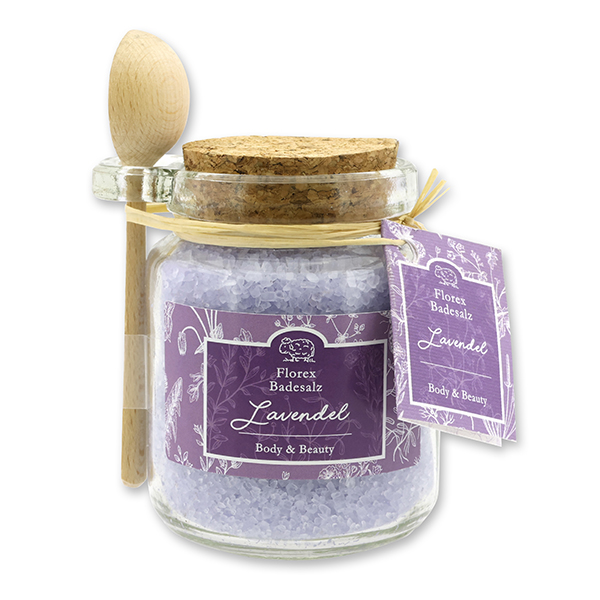 Badesalz "Florentine" 300g im Glas, Lavendel 