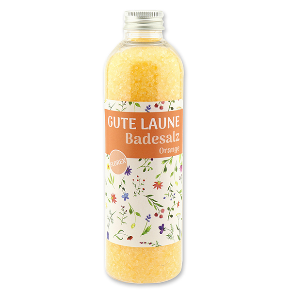 Badesalz 320g in der Flasche "Gute Laune", Orange 