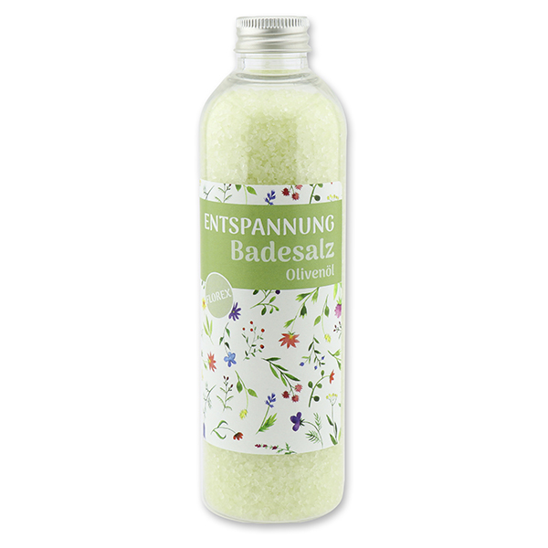 Badesalz 320g in der Flasche "Entspannung", Olivenöl 
