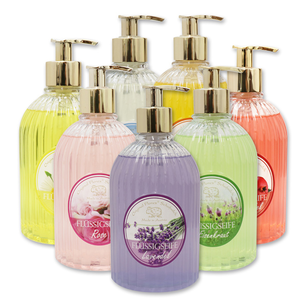 Liquid sheepmilk soap 500ml in a dispenser, sorted 