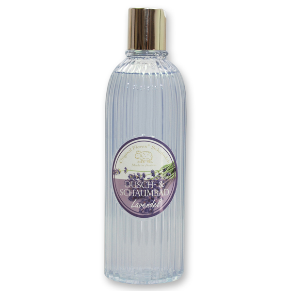 Shower- & foam bath with organic sheep milk 330ml in the bottle, Lavender 