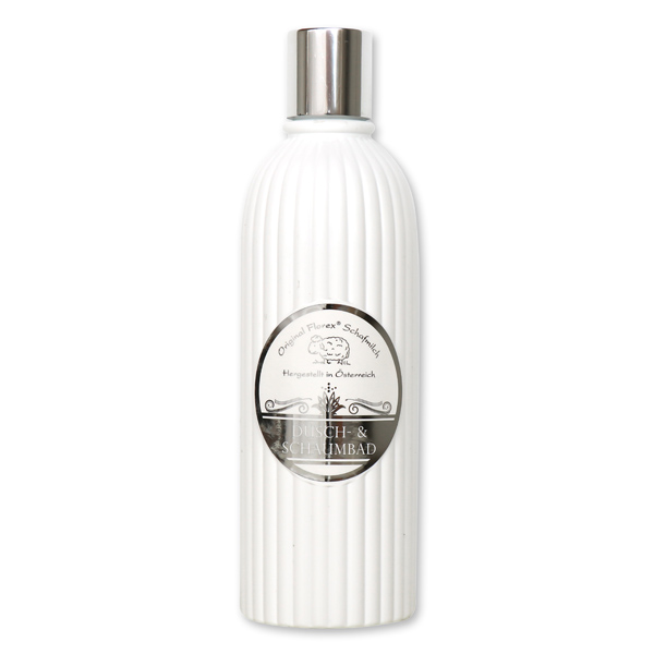 Shower- & foam bath with organic sheep milk 330ml White Edition, Classic 