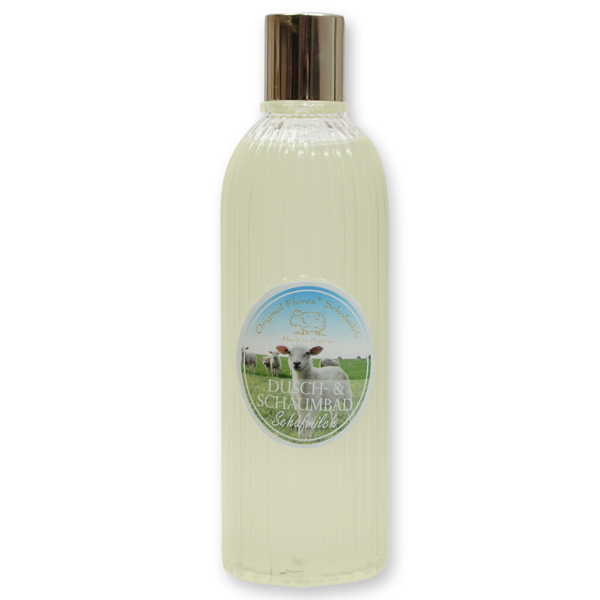Shower- & foam bath with organic sheep milk 330ml in the bottle, Classic 