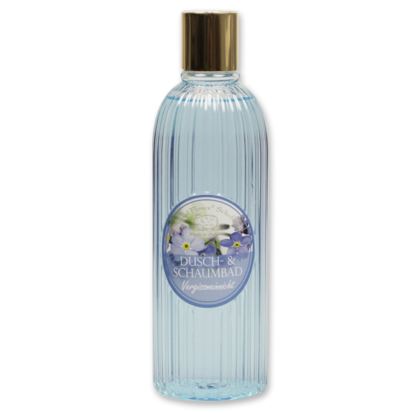 Shower- & foam bath with organic sheep milk 330ml in the bottle, Forget-me-not 