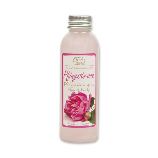 Pflegeshampoo Hair&Body mit biologischer Schafmilch 75ml, Pfingstrose 