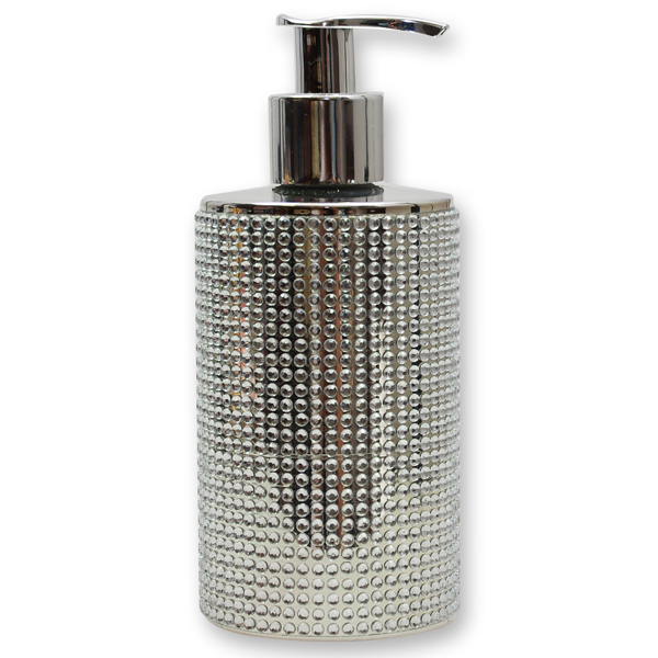 Soap dispenser diamonds silver with 250ml liquid soap Classic 