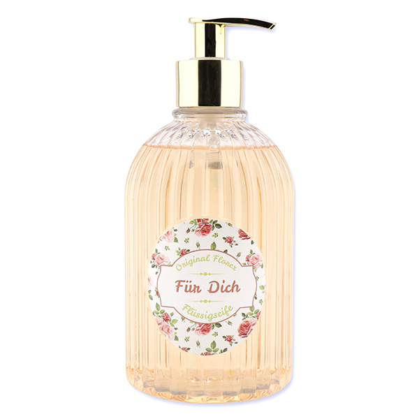 Liquid sheep milk soap 500ml in a dispenser "Für Dich", Wild rose 