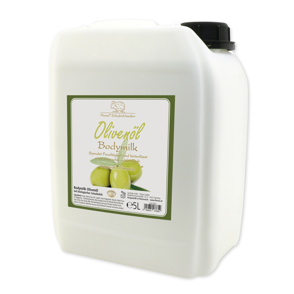 Bodymilk mit biologischer Schafmilch Nachfüller 5L im Kanister, Olivenöl 