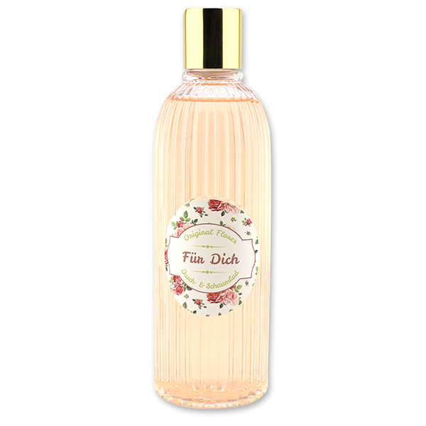 Shower- & foam bath with sheep milk 330ml "Für Dich", Rose Diana 