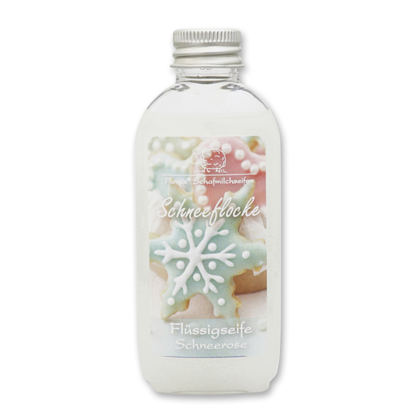 Liquid sheep milk soap 75ml "Schneeflocke", Christmas Rose White 