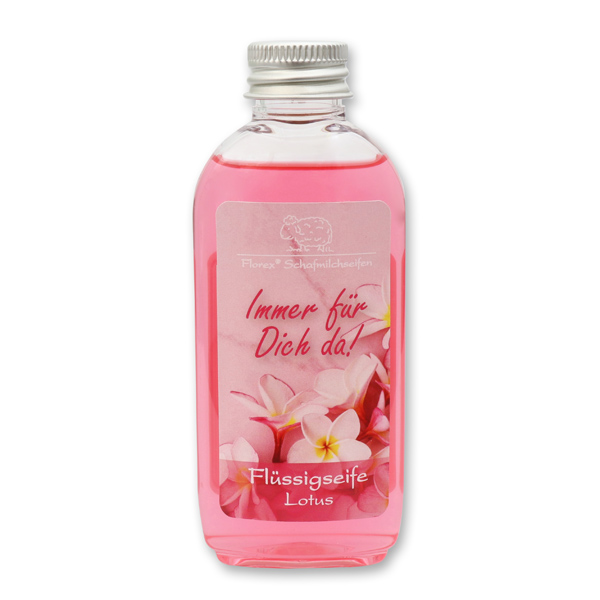 Liquid sheep milk soap 75ml "Immer für Dich da!", Lotus 