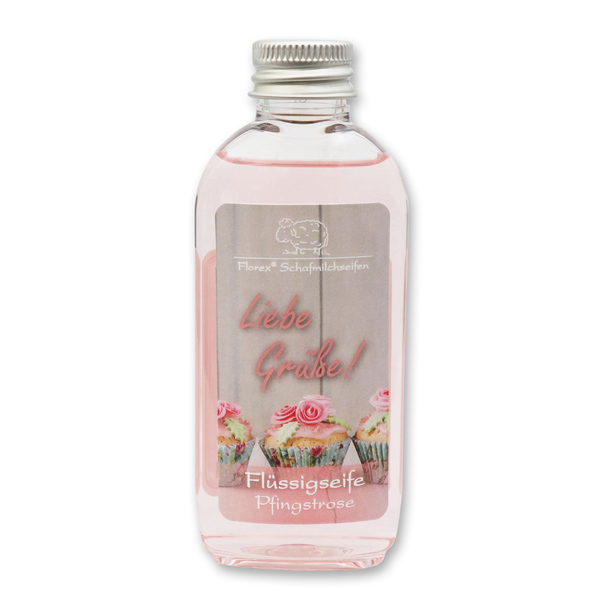 Flüssigseife mit Schafmilch 75ml "Liebe Grüße", Pfingstrose 