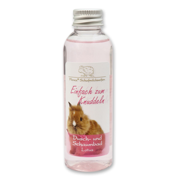 Shower- and foam bath with sheep milk 75ml "Einfach zum Knuddeln", Lotus 