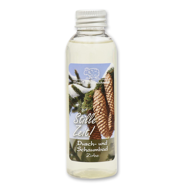 Shower- and foam bath with sheep milk 75ml "Stille Zeit", Swiss Pine 