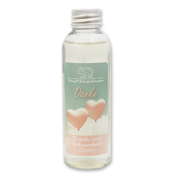 Shower- and foam bath with sheep milk 75ml "Danke", Classic 