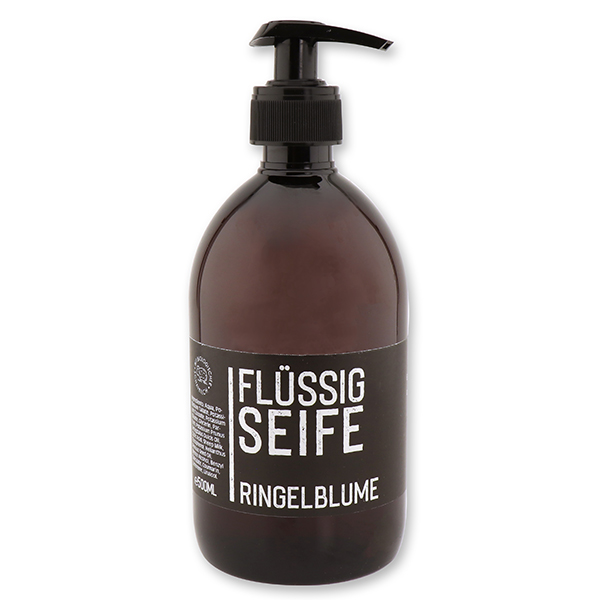 Echte flüssige Pflanzenölseife 500ml "Black Edition", Ringelblume 