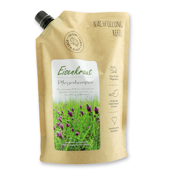 Shampoo hair&body with organic sheep milk 1L in a refill-bag, Verbena 