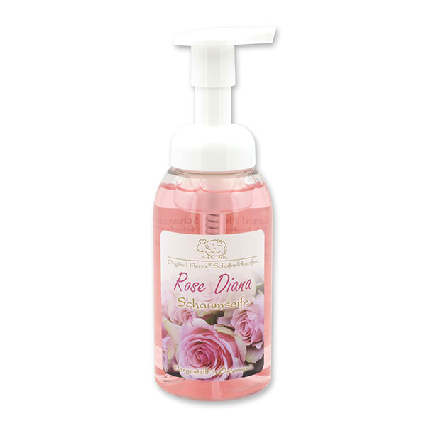 Foam soap with organic sheep milk 300ml in a dispenser, Rose Diana 